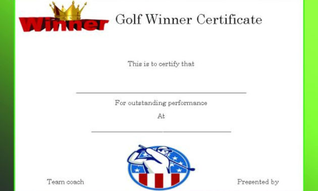 Golf Handicap Certificate Template Klauuuudia Pertaining To Amazing Golf Certificate Template Free