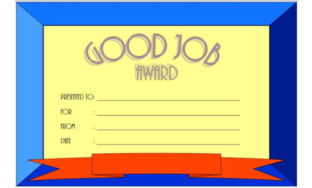 Good Job Certificate Template 9 Great Designs With Regard To Free Certificate Of Job Promotion Template 7 Ideas