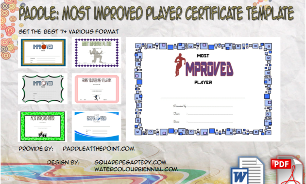 Great Work Certificate Template 10 Outstanding Designs Regarding Best Most Improved Player Certificate Template