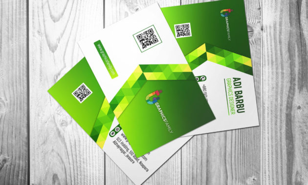 Green Abstract Business Card Free Psd Template With Business Card Powerpoint Templates Free