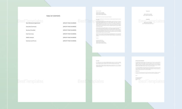 Green Business Proposal Template In Word Google Docs Within Free Proposal Template Google Docs