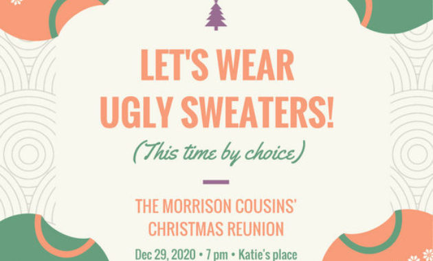 Green Orange Christmas Ugly Sweater Party Invitation Pertaining To Free Ugly Christmas Sweater Certificate Template