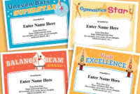 Gymnastics Certificate Pack Kids Certificate Gymnast Award With Gymnastics Certificate Template