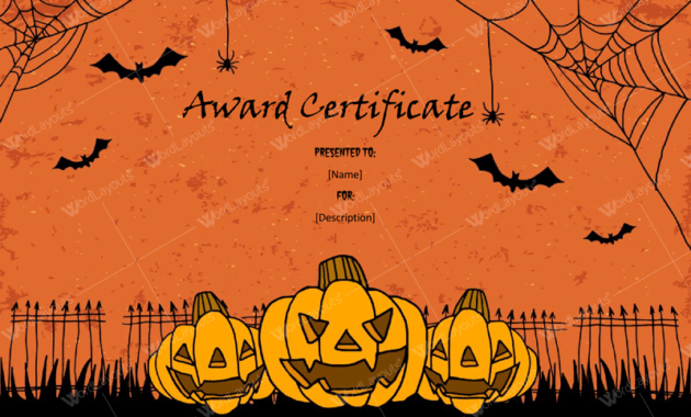 Halloween Award Certificates 5 Printables For Microsoft Within Halloween Costume Certificates 7 Ideas Free
