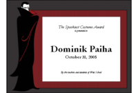 Halloween Costume Award Free Certificate Templates In In Halloween Costume Certificate