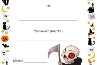 Halloween Costume Certificates 7 Template Ideas Free Intended For Halloween Certificate Template