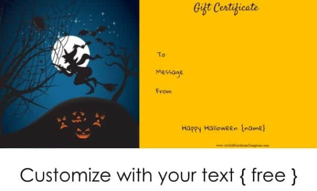 Halloween Gift Certificates With Regard To Free Halloween Gift Certificate Template Free