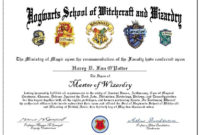Harry Potter Diploma Carlynstudio For Quality Harry Potter Certificate Template