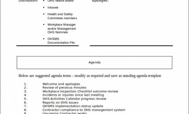 Health And Safety Manual Template Free In Monthly Safety Meeting Template
