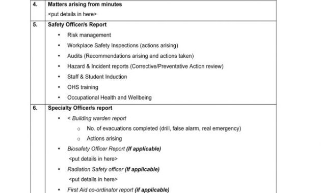 Health And Safety Meeting Agenda Template Pdf Pdf Format Throughout Printable Safety Committee Agenda Template