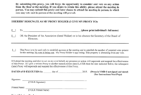 Hillcrest Lebanon Hoa 2014 Annual Meeting Proxy Form Within Hoa Meeting Agenda Template