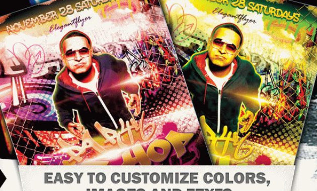 Hiphop Party Premium Club Flyer Psd Template In Hip Hop Certificate Template 6 Explosive Ideas