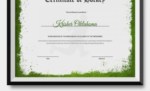 Hockey Certificate Template 9 Free Word Pdf Documents Intended For Printable Hockey Certificate Templates