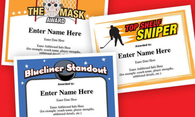 Hockey Certificates Editable Kid Certificates Child Hockey Inside Printable Hockey Certificate Templates