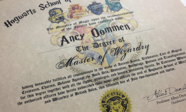 Hogwarts Diploma Customizable Harry Potter Parchment Paper For Harry Potter Certificate Template