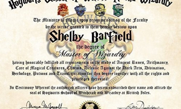 Hogwarts Diploma Template Carlynstudio For Harry Potter Certificate Template