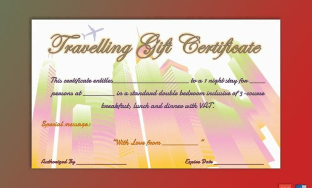 Holiday Travel Gift Certificate Template Gct Within Travel Gift Certificate Templates