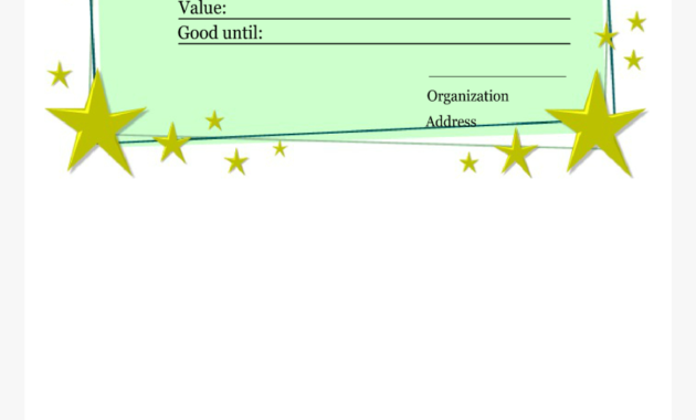 Homemade Gift Certificate Template Main Image Printable Within Best Donation Certificate Template