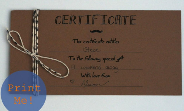 Homemade Gift Certificates Template Business With Regard To Homemade Gift Certificate Template