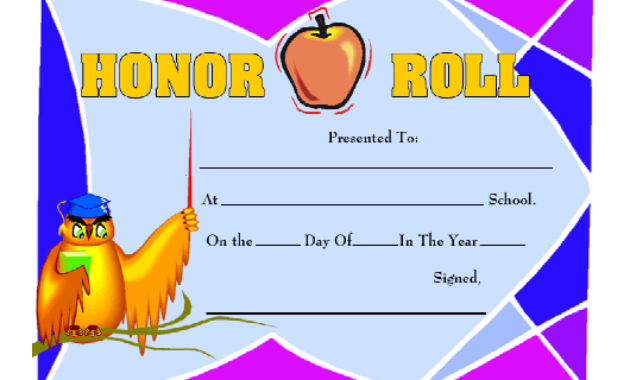 Honor Roll Certificate Template Download Printable Pdf With Honor Roll Certificate Template