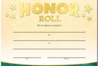 Honor Roll Gold Foilstamped Certificates Positive Pertaining To Honor Roll Certificate Template Free 7 Ideas