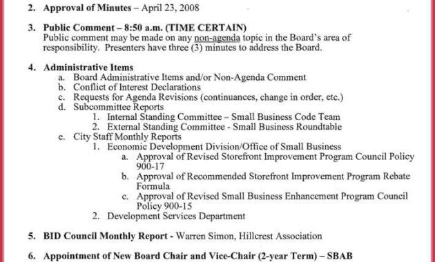 How To Create A Board Meeting Agenda 12 Templates With Board Agenda Template Non Profit