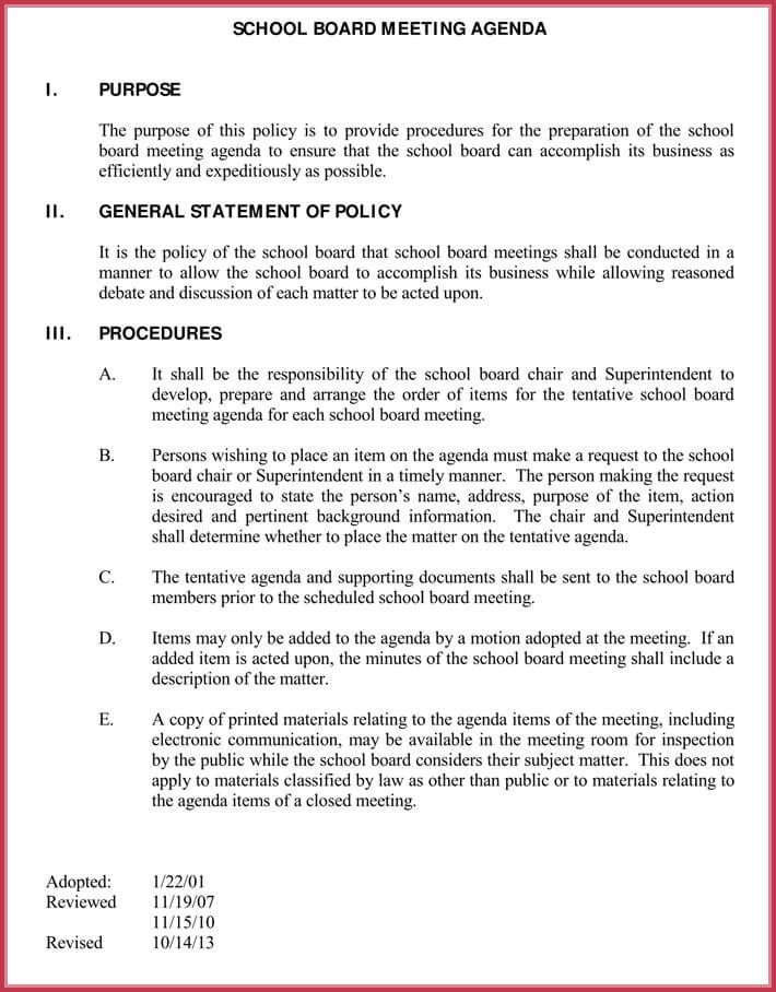 How To Create A Board Meeting Agenda 12 Templates With Regard To Awesome Annual Board Meeting Agenda Template