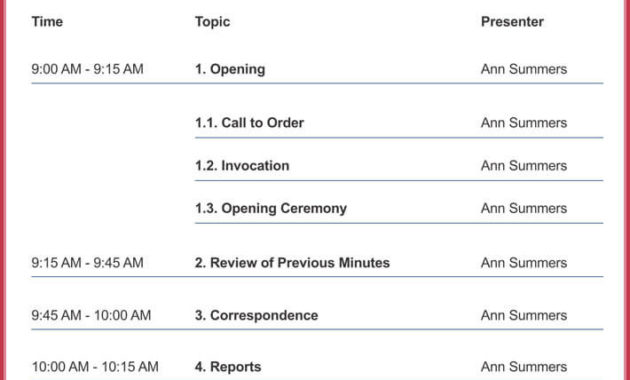 How To Create Business Meeting Agenda 10 Free Templates Throughout Best Church Staff Meeting Agenda Template