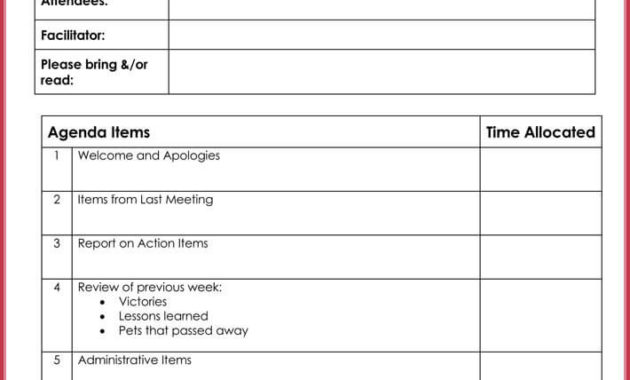 How To Create Effective Meeting Agendas 10 Free Templates With Regard To Sample Agenda Template For Meeting