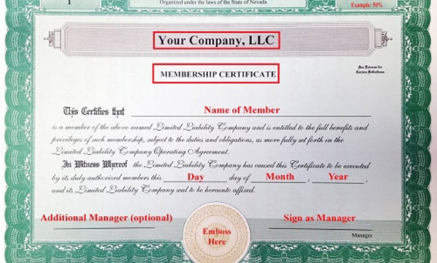 How To Fill Out A Stock Certificate » Applications In Pertaining To Best Llc Membership Certificate Template