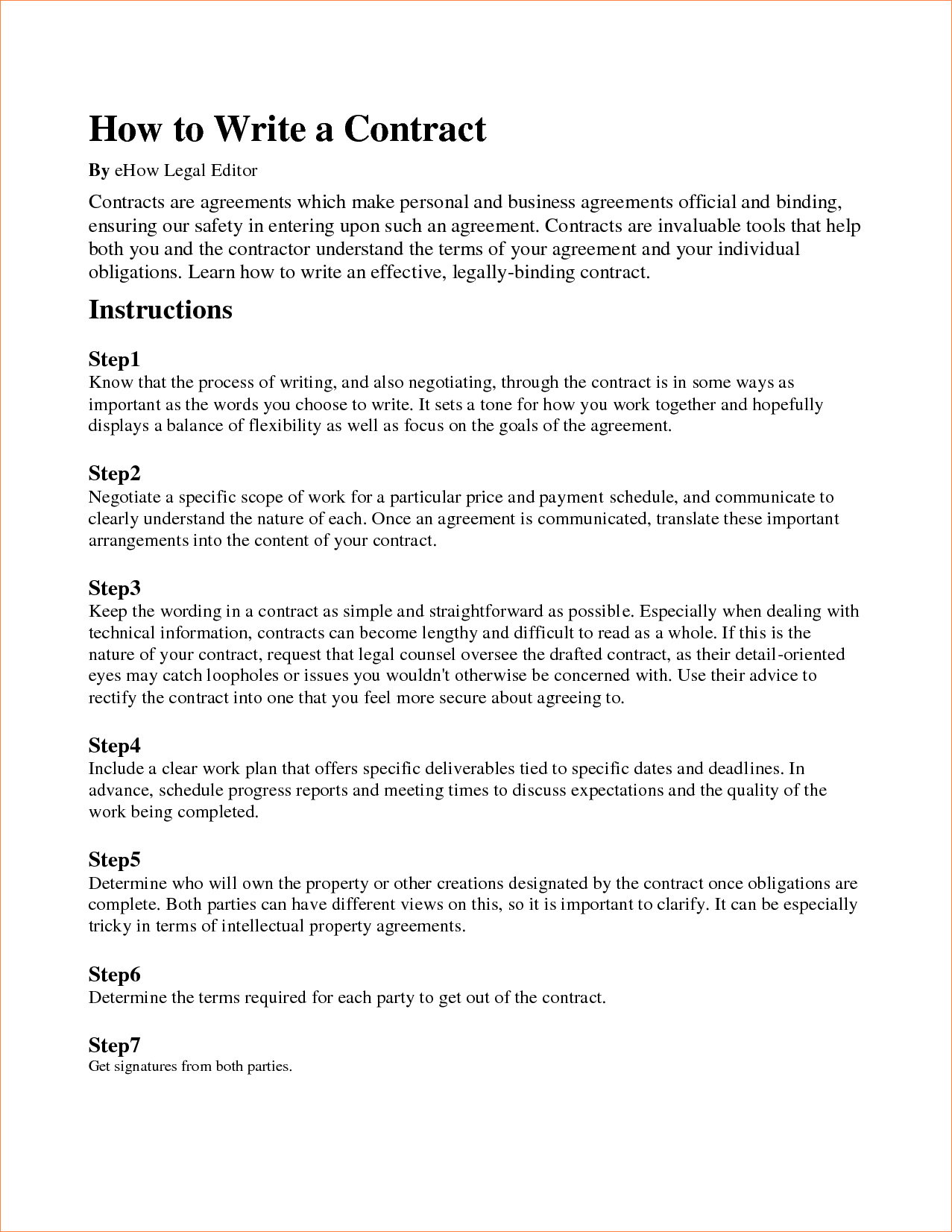 How To Write A Contract For Services Business Form Inside How To Make A Business Contract Template