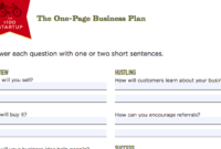 How To Write A One Page Business Plan Templates Ideas Within One Page Business Plan Template Word