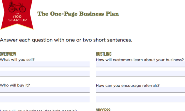 How To Write A One Page Business Plan Templates Ideas Within One Page Business Plan Template Word