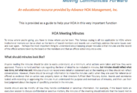 How To Write Hoa Meeting Minutes Throughout Hoa Meeting Agenda Template