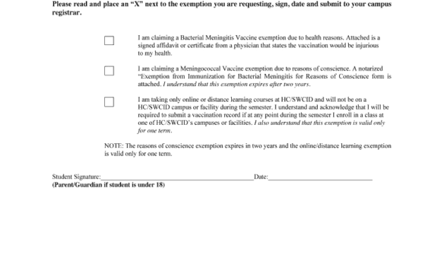 Howard College Bacterial Meningitis Vaccination Exemption Pertaining To Awesome Certificate Of Vaccination Template
