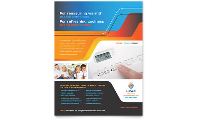 Hvac Flyer Template Word Publisher Within Hvac Business Card Template