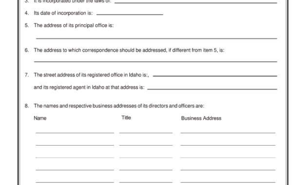 Idaho Certificate Of Authority Fill Out And Sign For Certificate Of Authorization Template