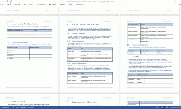 Implementation Plan Template Templates Forms Within High Level Business Plan Template