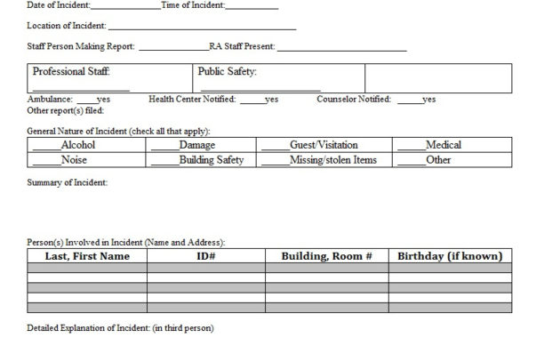 Incident Report Template Excel For Quality Security Incident Log Template