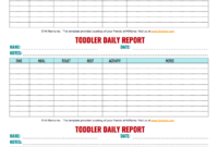 Infant Toddler Daily Reports Free Printable Himama Intended For Awesome Baby Log Template
