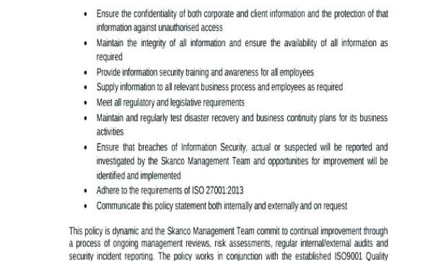 Information Security Policy Template For Small Business With Policies And Procedures Template For Small Business