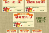 Instant Download Chili Cookoff Winner Badges Labels Within Chili Cook Off Certificate Template
