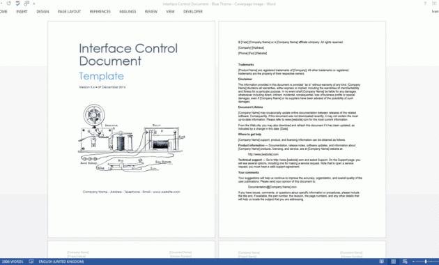 Interface Control Document Template Ms Word Templates Inside Business Process Design Document Template
