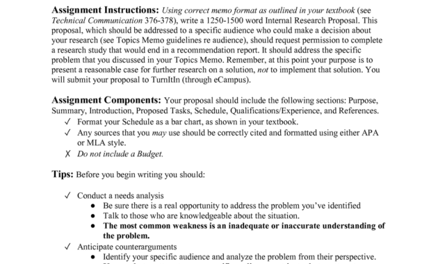 Internal Research Proposal Assignment Sheet Engl 210 Inside Quality Internal Proposal Template