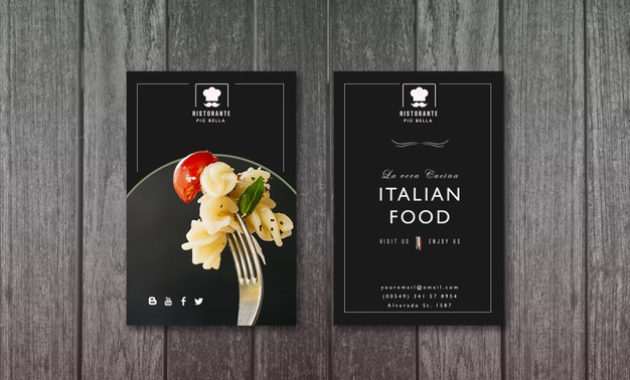 Italian Food Business Card Template Free Psd File Throughout Food Business Cards Templates Free