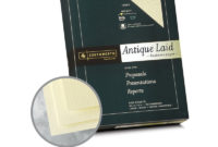 Ivory Paper 8 1/2 X 11 In 24 Lb Bond Laid 25 Cotton Within Southworth Business Card Template