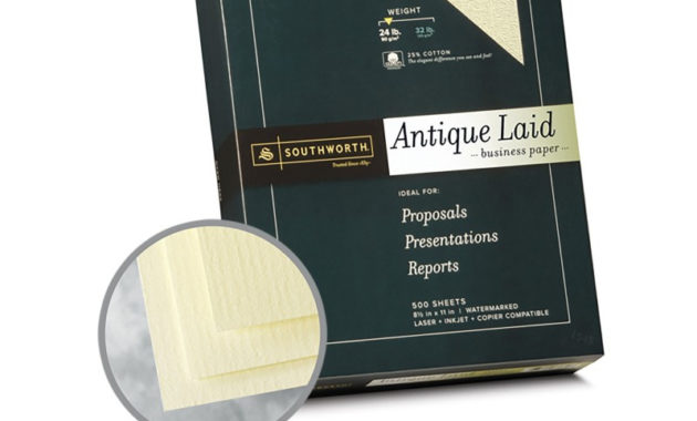 Ivory Paper 8 1/2 X 11 In 24 Lb Bond Laid 25 Cotton Within Southworth Business Card Template