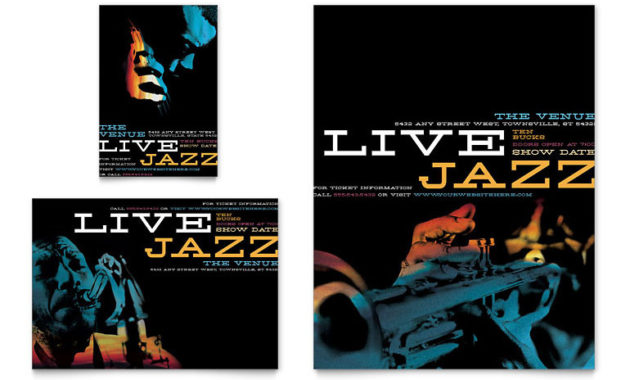 Jazz Music Event Flyer Ad Template Word Publisher Throughout Music Business Plan Template Free Download