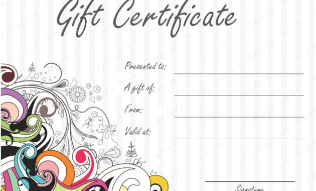 Jazzy Swirls Gift Certificate Template Throughout Awesome Tattoo Gift Certificate Template