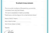 Job Completion Letter Template Bisatuh Pertaining To Construction Certificate Of Completion Template